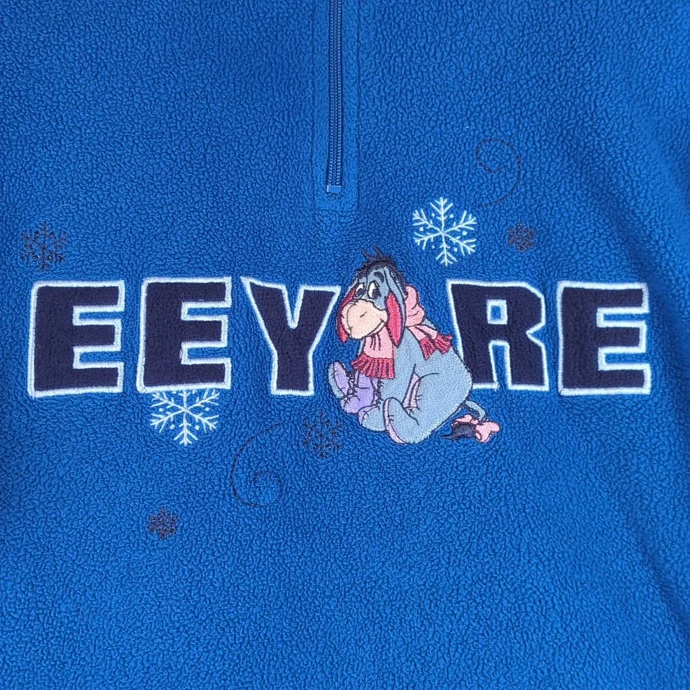 Disney‎ Plus Eeyore Winnie the Pooh Cobalt Blue Fleece Pullover Sweater Size 1X